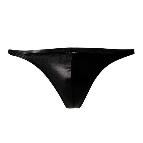 C4M Brazilian Brief Black Leatherette Medium