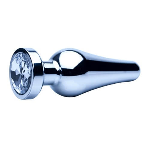 Precious Metals Smooth Silver Butt Plug-Medium